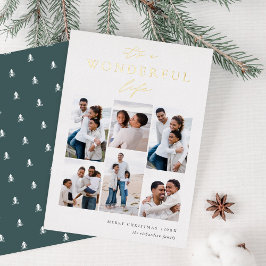 Wunderbares Leben | 6 FotoCollage Weihnachten Folien Feiertagskarte