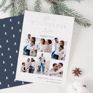 Wunderbares Leben 6 FotoCollage Weihnachten Folien Feiertagskarte