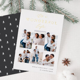 Wunderbares Leben | 6 FotoCollage Weihnachten Folien Feiertagskarte