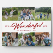 Wunderbares Leben dunkelrot - 6 Foto Familienkolle Fotoplatte (Vorderseite)