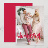 Wunderbares Leben Rote Weihnachtskarte Feiertagskarte (Vorne/Hinten)