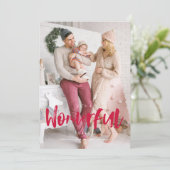 Wunderbares Leben Rote Weihnachtskarte Feiertagskarte (Stehend Vorderseite)