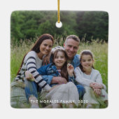 Wunderbares Leben zwei Foto Weihnachten Keramikornament (Rückseite)