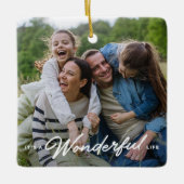 Wunderbares Leben zwei Foto Weihnachten Keramikornament (Vorderseite)