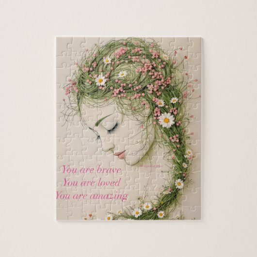 Wunderbares Mädchen mit Blume Puzzle (Vertikal)