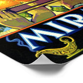 Wunderbares Markenzeichen Orangen Fruchtkorb-Etike Poster (Ecke)