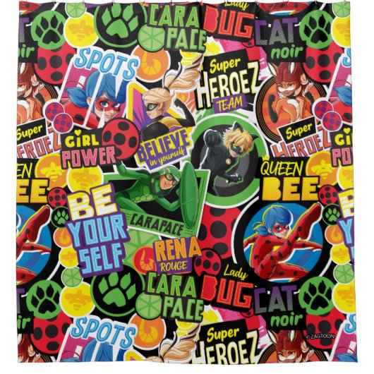 Wunderbares Muster für Superhelden Duschvorhang (Vorderseite)