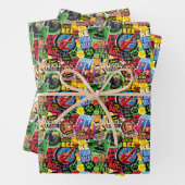 Wunderbares Muster für Superhelden Geschenkpapier Set (Beispiel)