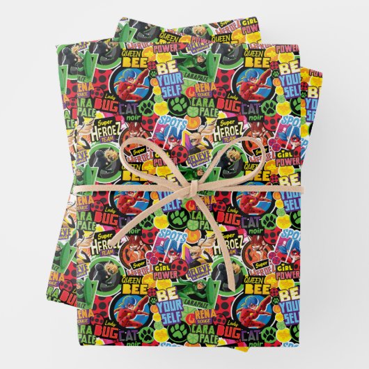 Wunderbares Muster für Superhelden Geschenkpapier Set (Beispiel)