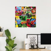 Wunderbares Muster für Superhelden Poster (Heimbüro)