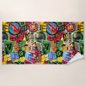 Wunderbares Muster für Superhelden Strandtuch (Vorderseite)