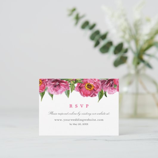 Wunderbares rosa Pfingstrose Hochzeit UAWG Visitenkarte (Stehend Vorderseite)