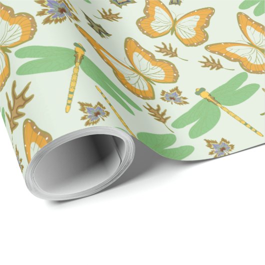 Wunderbares Schmetterlingsmuster Geschenkpapier (Rolleneckpunkt)