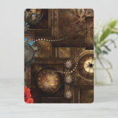 Wunderbares Steampunk-Design Einladung (Stehend Vorderseite)