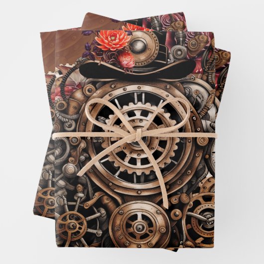 Wunderbares Steampunk-Design Geschenkpapier Set (Beispiel)