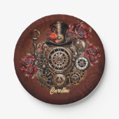 Wunderbares Steampunk-Design Pappteller (Vorderseite)