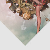 Wunderbares steampunk Mädchen, goldener Entwurf Seidenpapier (Ausschnitt)