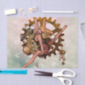 Wunderbares steampunk Mädchen, goldener Entwurf Seidenpapier (Handwerk)