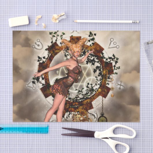 Wunderbares steampunk Mädchen Seidenpapier (Handwerk)