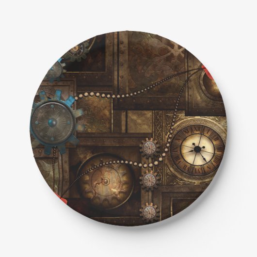 Wunderbares Steampunkdesign Pappteller (Vorderseite)