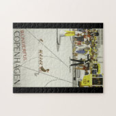 Wunderbares Vintages Reiseplakat Kopenhagens Puzzle (Horizontal)