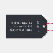 Wunderbares Weihnachten | Modernes Minimal Stilvol Geschenkanhänger (Vorderseite (Horizontal))