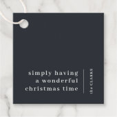 Wunderbares Weihnachten | Modernes Minimal Stilvol Geschenkanhänger (Vorderseite)