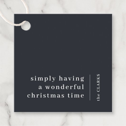 Wunderbares Weihnachten | Modernes Minimal Stilvol Geschenkanhänger (Vorderseite)