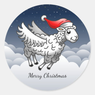 Wunderbares Weihnachtslamm Runder Aufkleber