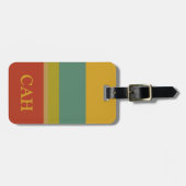 Wunderbares Weltpaletten-Streifen-Monogramm Gepäckanhänger (Vorderseite horizontal)