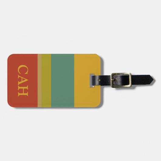 Wunderbares Weltpaletten-Streifen-Monogramm Gepäckanhänger (Vorderseite horizontal)