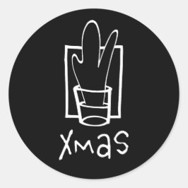 Wunderbares Xmas-Schnapsglas Runder Aufkleber