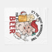Wunderbarste Zeit für ein Bier Fleecedecke (Vorderseite (Horizontal))