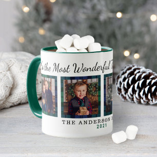 Wunderbarste Zeit Tartan Foto Weihnachten Tasse