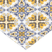 💛 💙 🤍 Wunderblau und gelb Azulejos, Kurz Kurzer Tischläufer (Ecke)