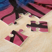Wunderkatze mit Schnurrhaaren – Brillante Blaue Fa Puzzle (Seite)