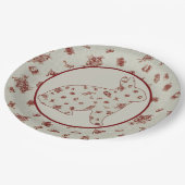 Wunderland 2 Kaninchen Pappteller (Schrägansicht)