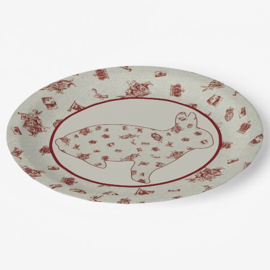 Wunderland 2 Kaninchen Pappteller (Schrägansicht)