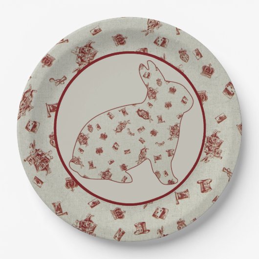 Wunderland 2 Kaninchen Pappteller (Vorderseite)