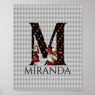 Wunderland Alice & Herzkönigin Buchstabe M Poster