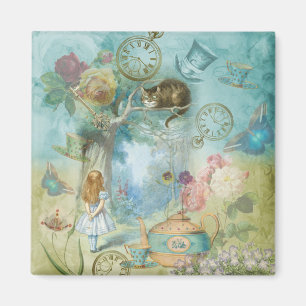 Wunderland - Alice im Wunderland Collage Magnet