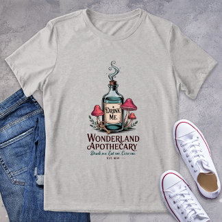 Wunderland Apothekary Logo Drink Me Booklet Tri-Blend Shirt