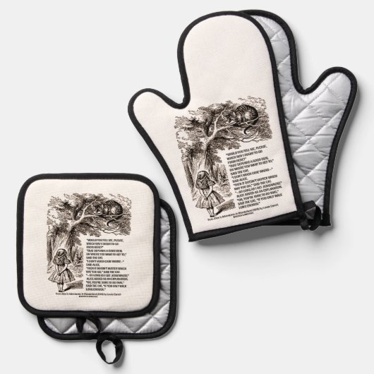 Wunderland, auf welche Weise ich mein Angebot mach Ofenhandschuh & Topflappen-Set (Vorderseite/Rückseite)