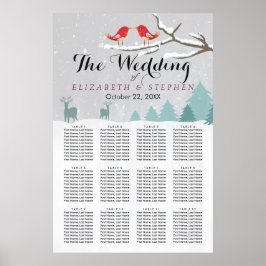 Wunderland Birds Dei Winter Wedding Chart Poster
