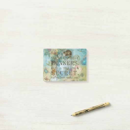 Wunderland - Bonkers Zitat - Alice im Wunderland Post-it Klebezettel (Auf Schreibtisch)