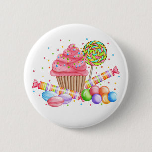 Wunderland Cupcake Süßigkeiten Lutscher Saure Tört Button