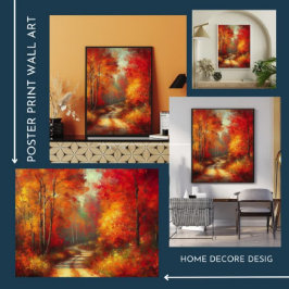 Wunderland des bezaubernden Waldpfades Poster Rote