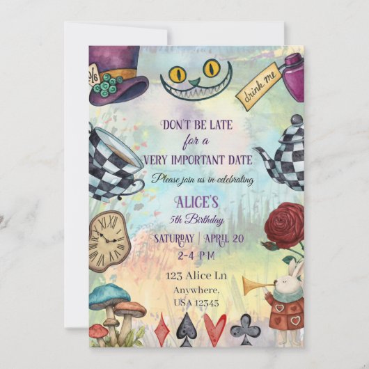 Wunderland-Einladung Einladung (Vorderseite)