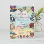 Wunderland-Einladung Einladung (Stehend Vorderseite)