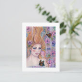 Wunderland Fantasy Art mit Schmetterlingen Postkar Postkarte (Stehend Vorderseite)